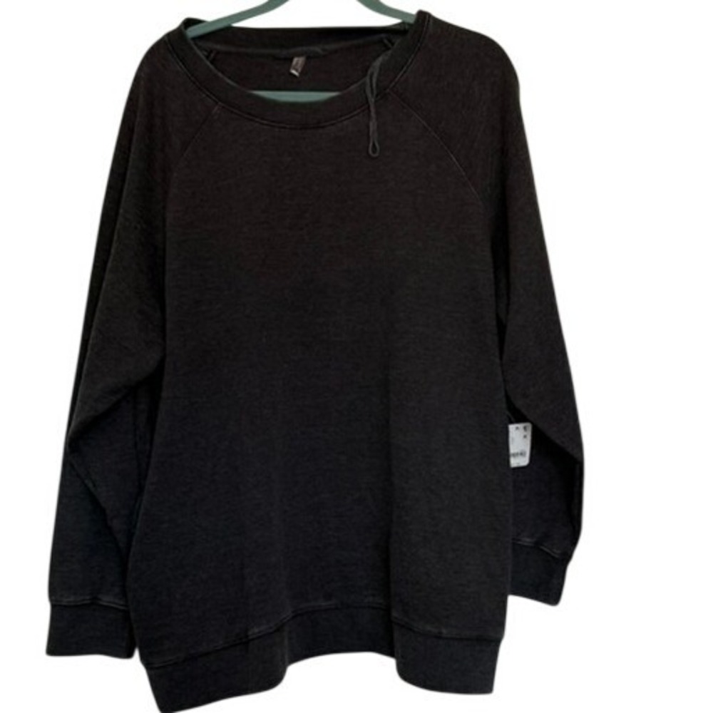 Free People FP‎ Movement Playbook Oversize Tunic Black Sweatshirt OB2080868 L
